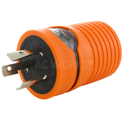 AC WORKS® [ADL520520] Adapter 20A 125V L5-20P Male Plug To 5-15/20R 15/20A T-blade Female Connector with cCSAus Approval