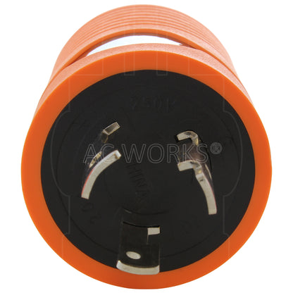 AC WORKS® [ADL620L1420] Adapter L6-20P 20A 250V Locking Plug to 4-Prong 20A L14-20R Connector