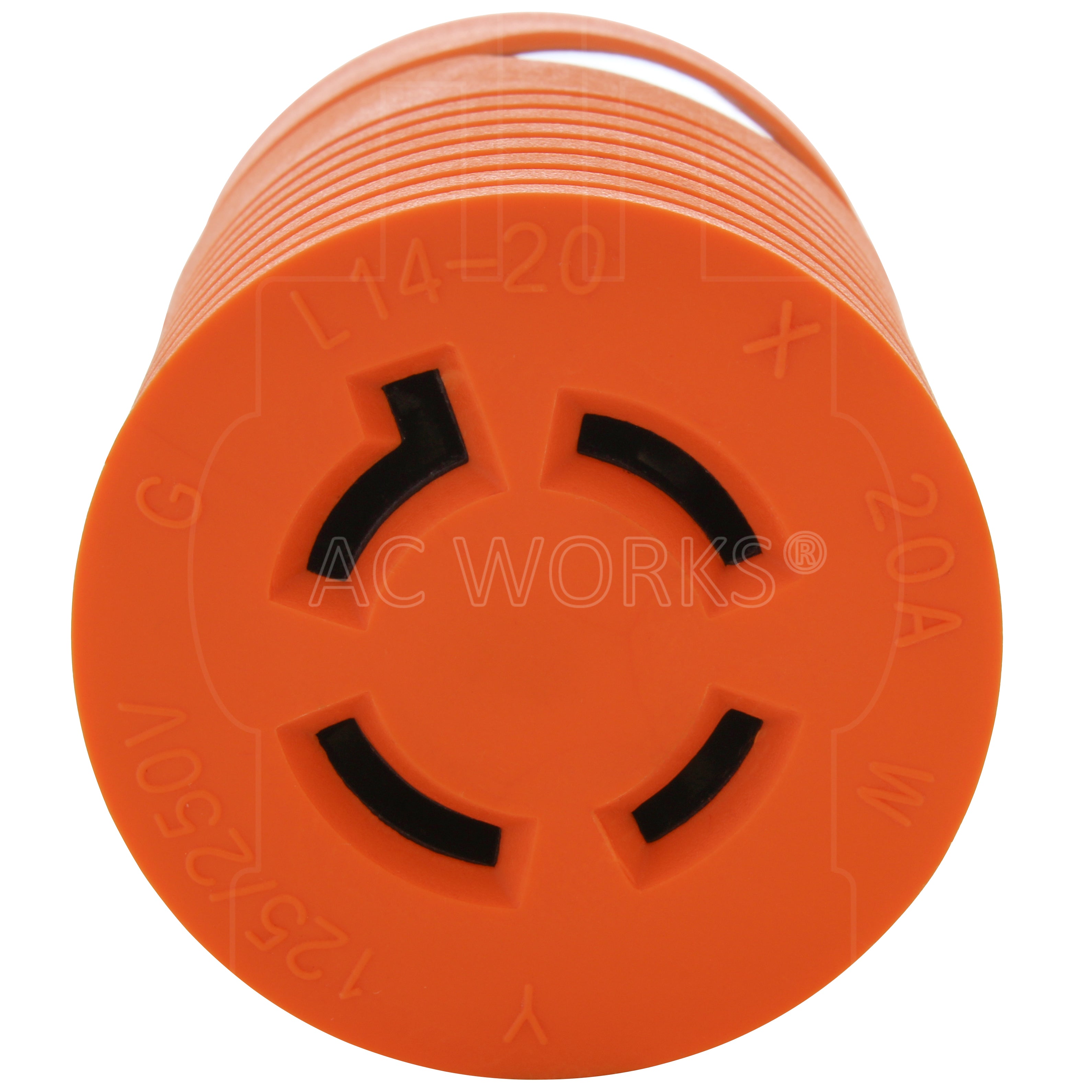 AC WORKS® [ADL620L1420] Adapter L6-20P 20A 250V Locking Plug to 4-Prong 20A L14-20R Connector