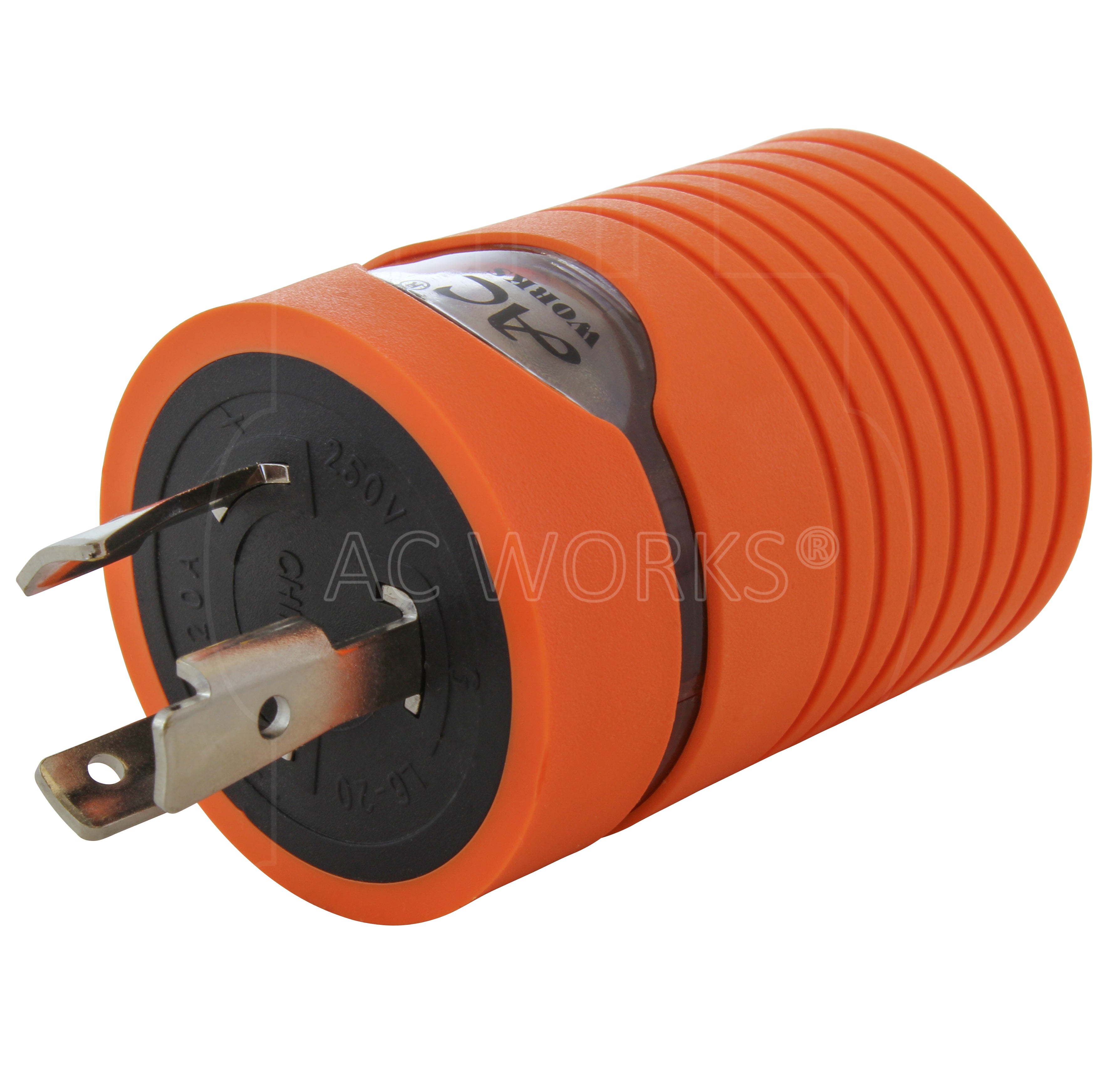 AC WORKS® [ADL620L1420] Adapter L6-20P 20A 250V Locking Plug to 4-Prong 20A L14-20R Connector