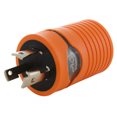 AC WORKS® [ADL630L1430] Locking Adapter L6-30P 30A 250V Locking Plug to 4-Prong 30A L14-30R