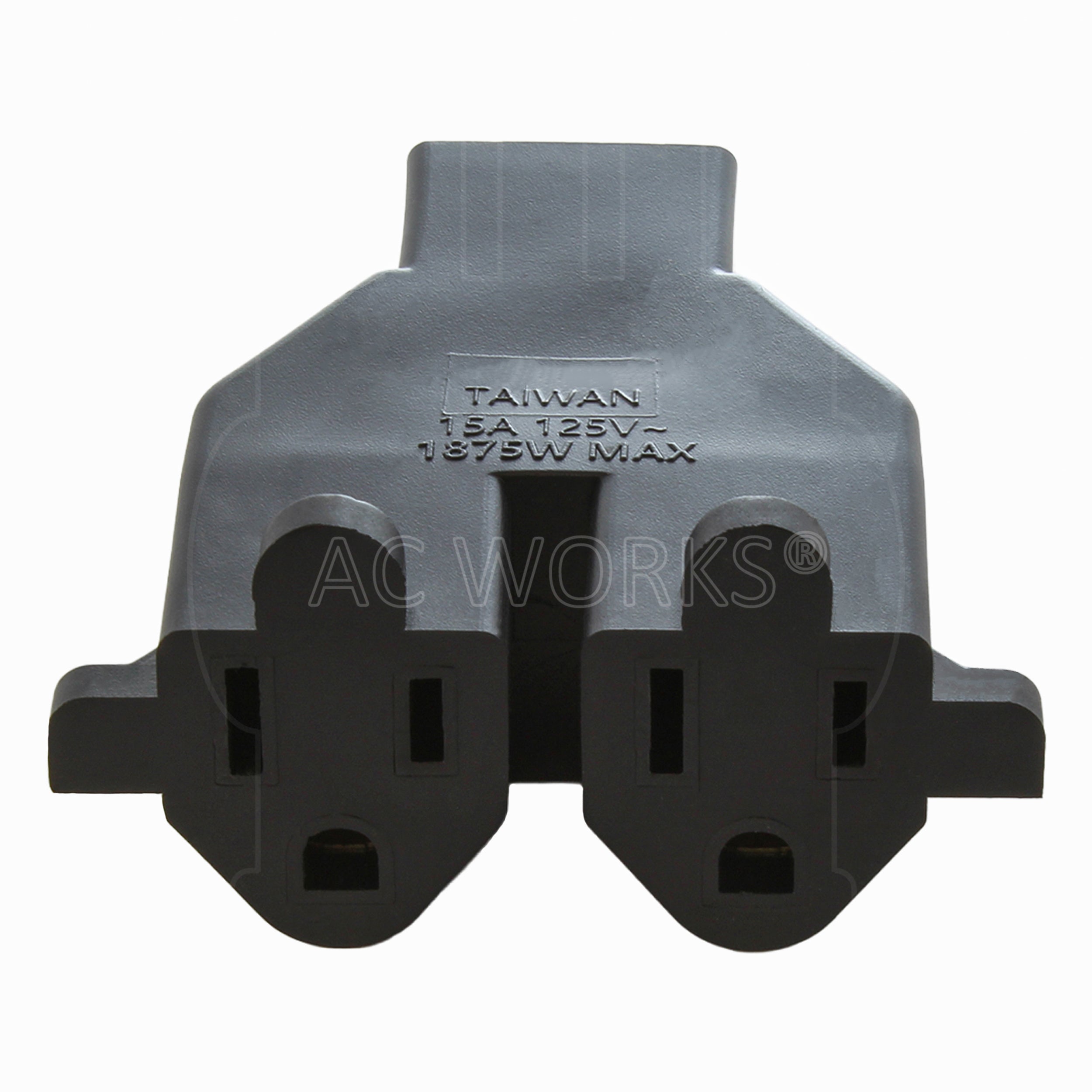 AC WORKS® [ADV104] 3-Prong Heavy-Duty V-DUO Household Outlet Adapter