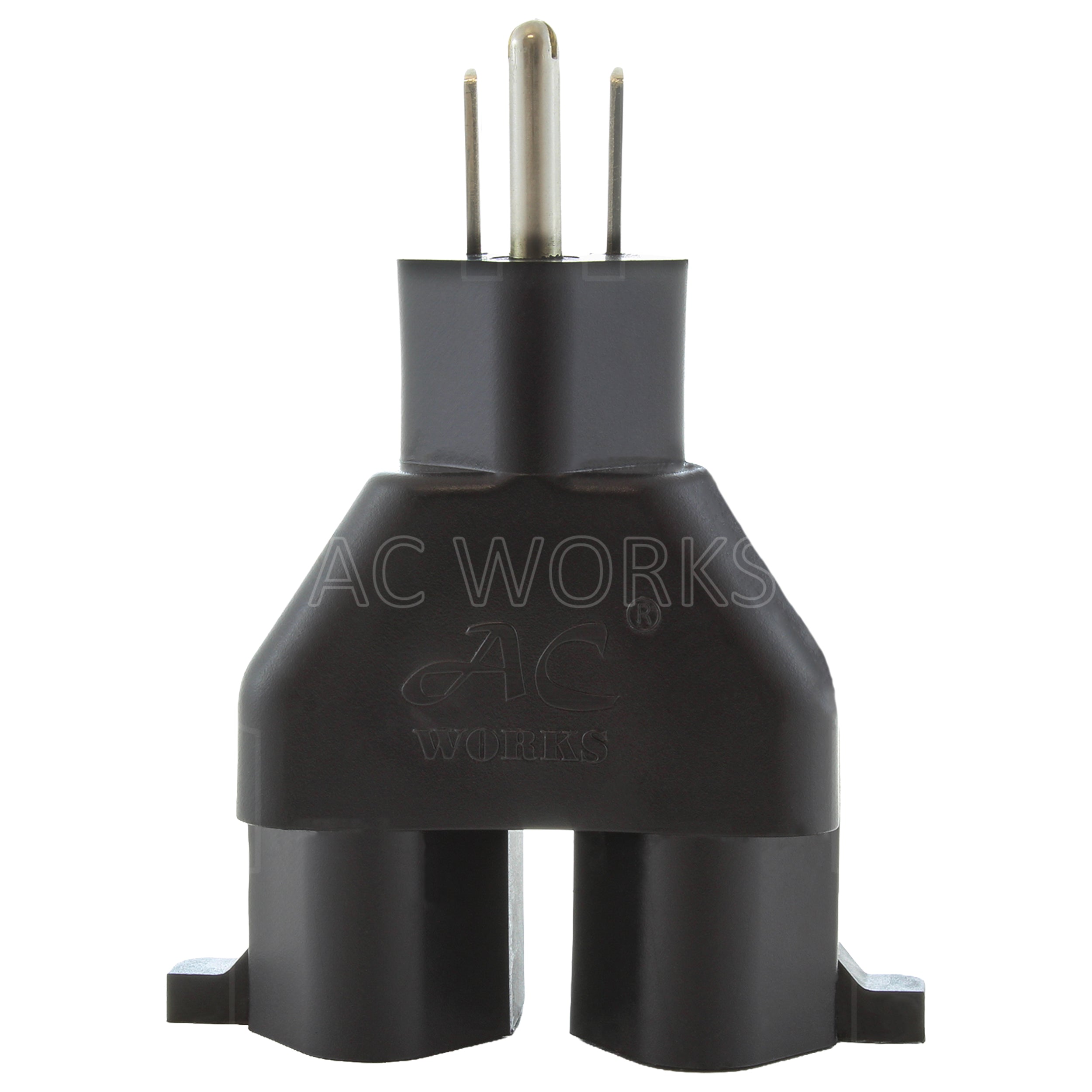 AC WORKS® [ADV104] 3-Prong Heavy-Duty V-DUO Household Outlet Adapter