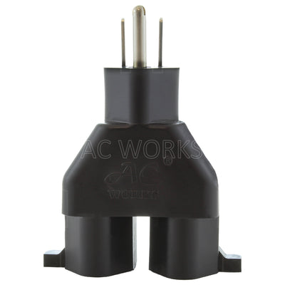AC WORKS® [ADV104] 3-Prong Heavy-Duty V-DUO Household Outlet Adapter