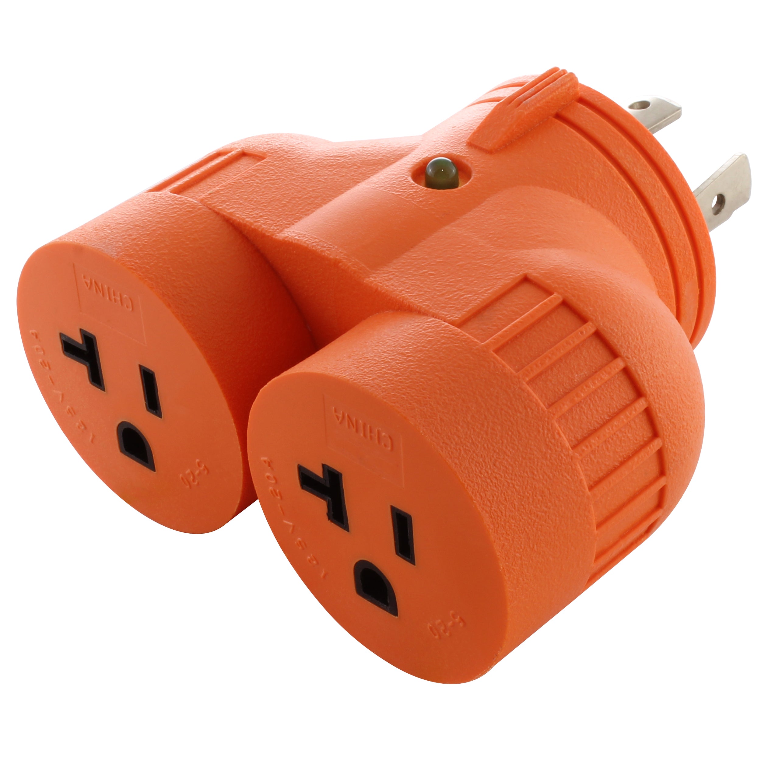 AC WORKS® V-DUO [ADVL1430520] Generator Adapter NEMA L14-30P 30A Plug to (2) 15/20A Connectors