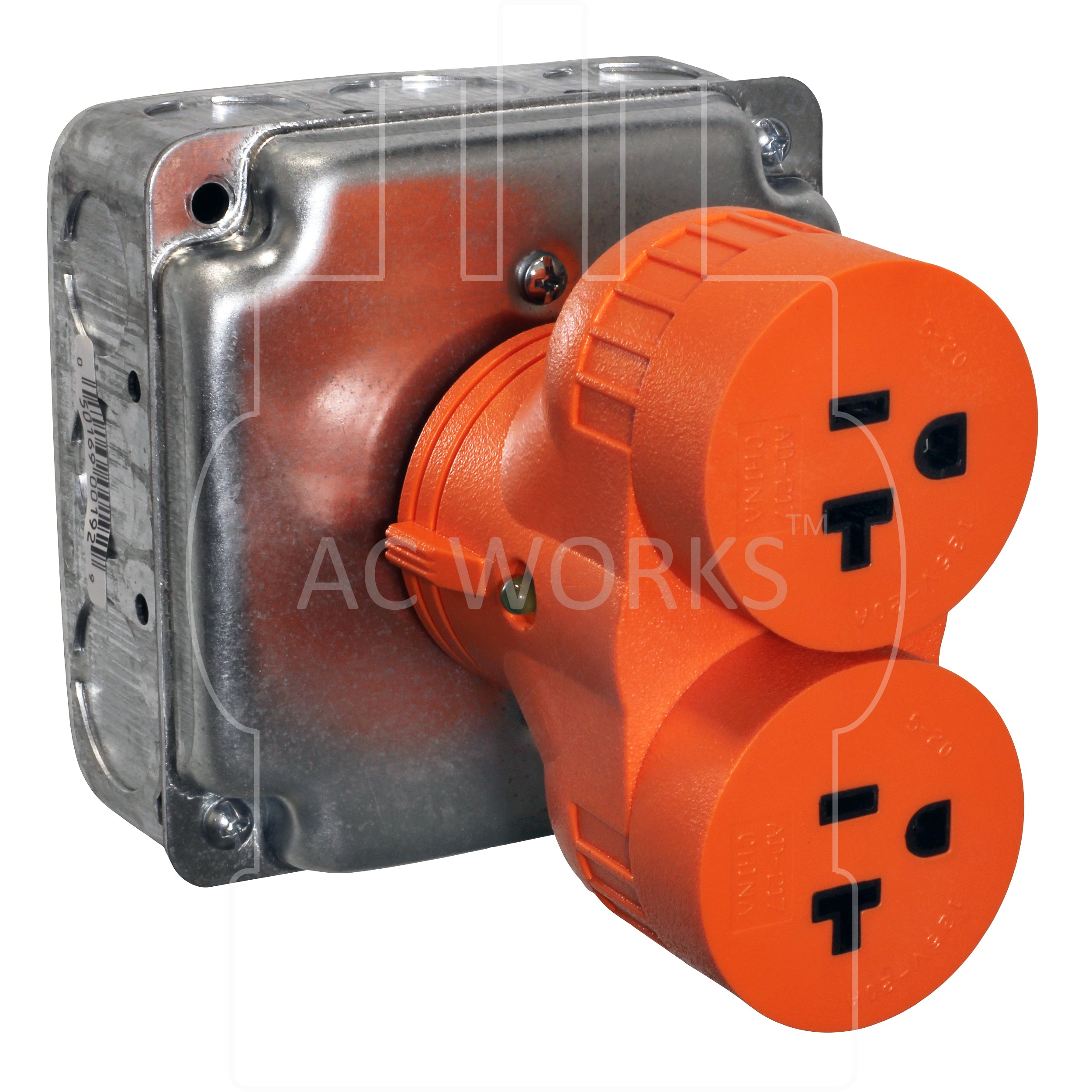 AC WORKS® V-DUO [ADVL1430520] Generator Adapter NEMA L14-30P 30A Plug to (2) 15/20A Connectors