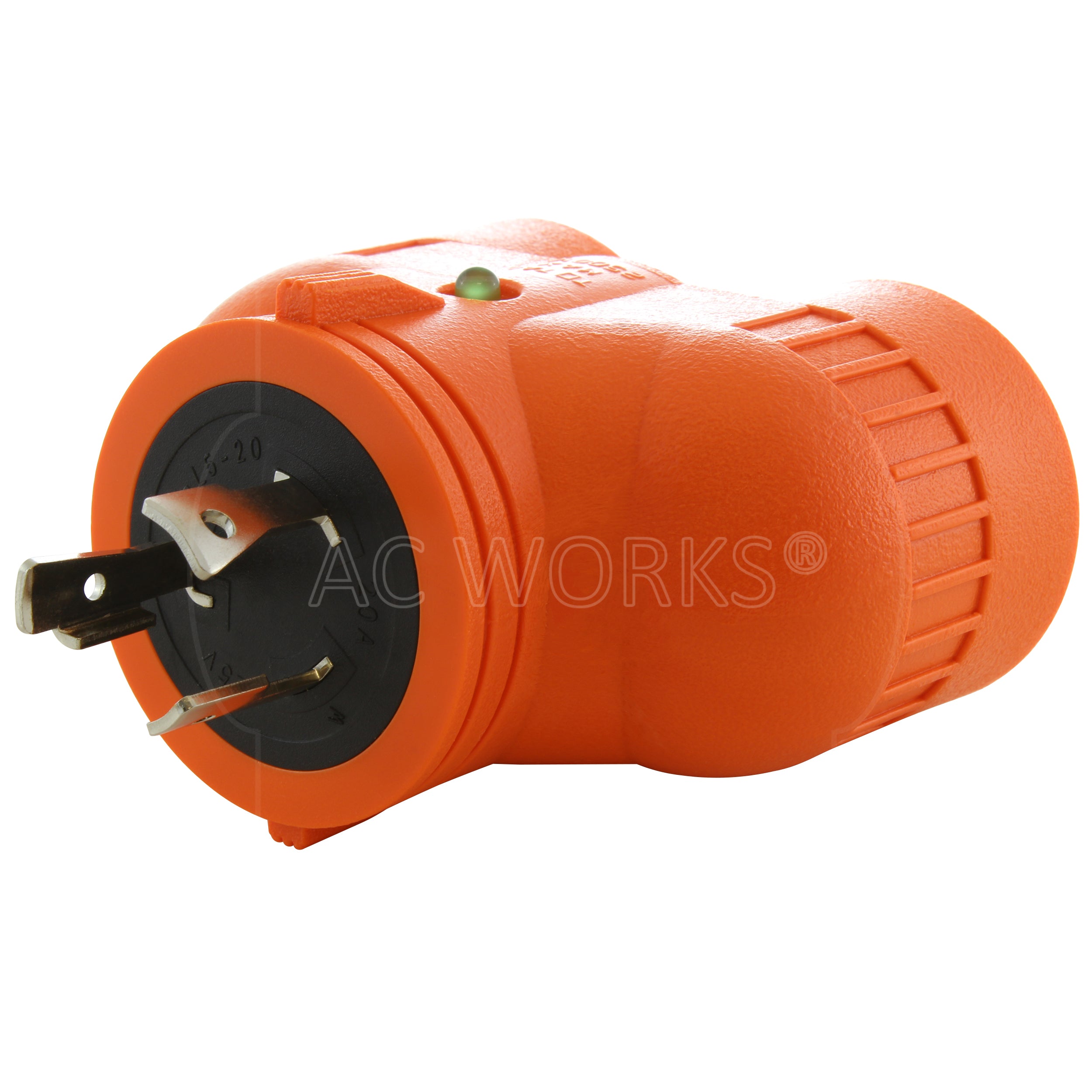 AC WORKS® V-DUO [ADVL520520] Adapter L5-20P 20A 125V 3-Prong Plug to Two 5-20R 20A Household Connectors