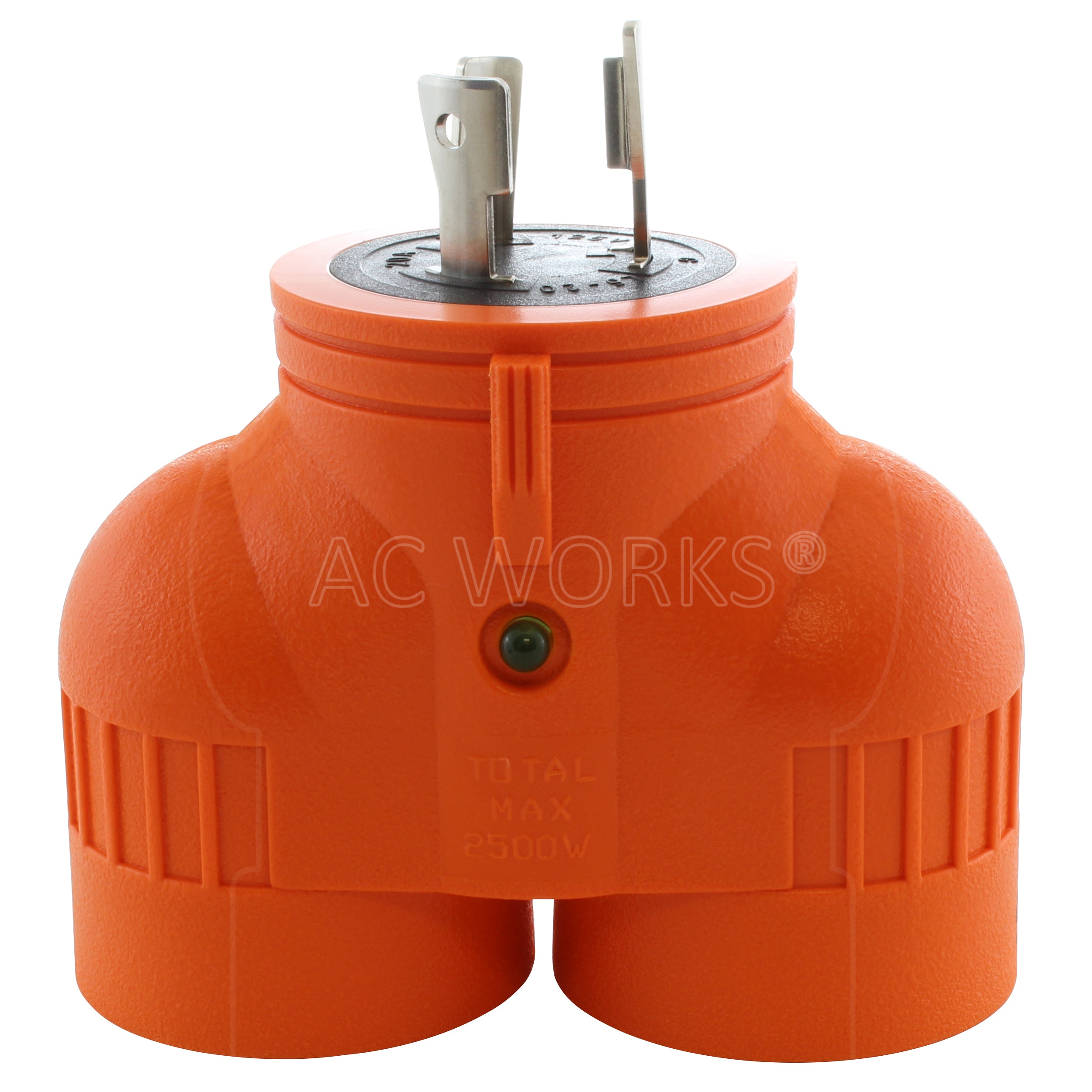 AC WORKS® V-DUO [ADVL520520] Adapter L5-20P 20A 125V 3-Prong Plug to Two 5-20R 20A Household Connectors