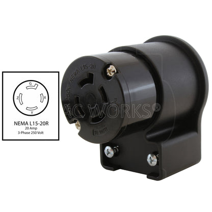 NEMA L15-20R 20A 250V female connector