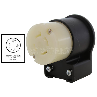 NEMA L16-20R 20A 480V female connector