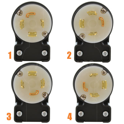 4 different angle positions for plug