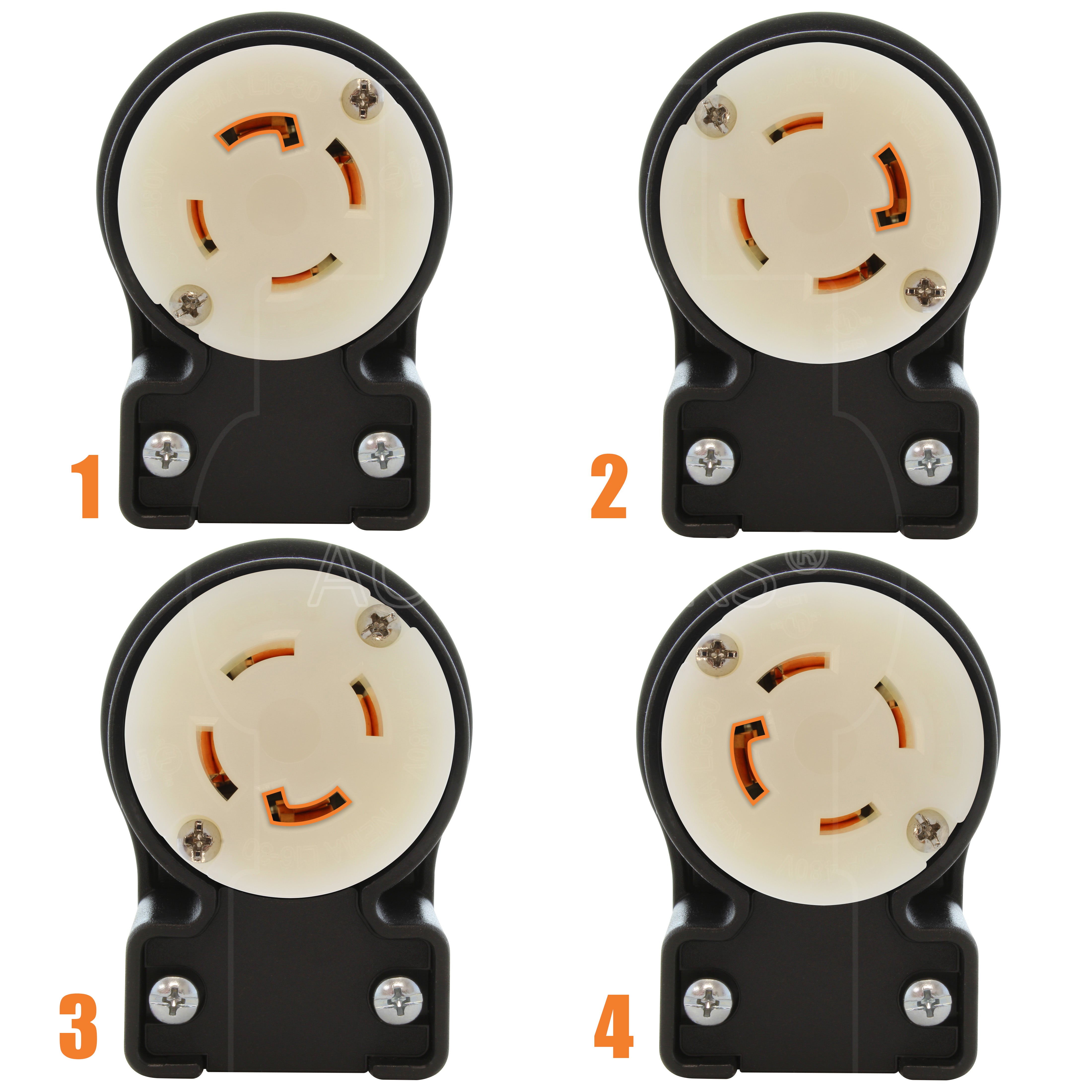 4 different angle positions for connector