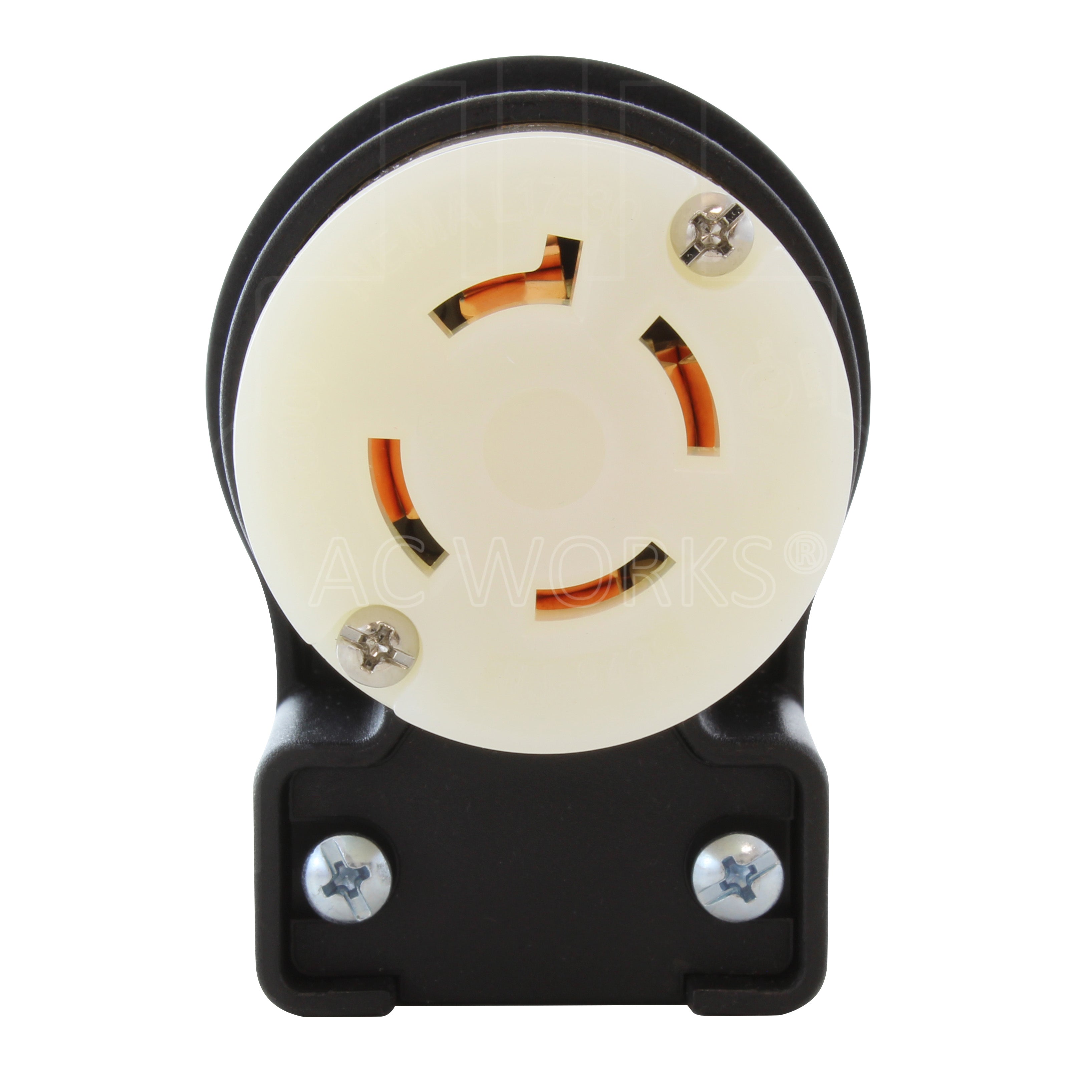 AC WORKS® [ASEL1730R] NEMA L17-30R 30A 3-Phase 600V Elbow 4-Prong Locking Female Connector with cULus Approval