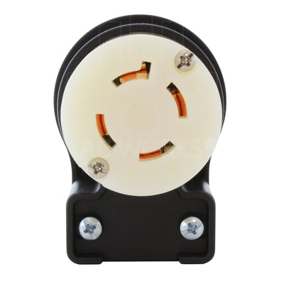 AC WORKS® [ASEL1730R] NEMA L17-30R 30A 3-Phase 600V Elbow 4-Prong Locking Female Connector with cULus Approval