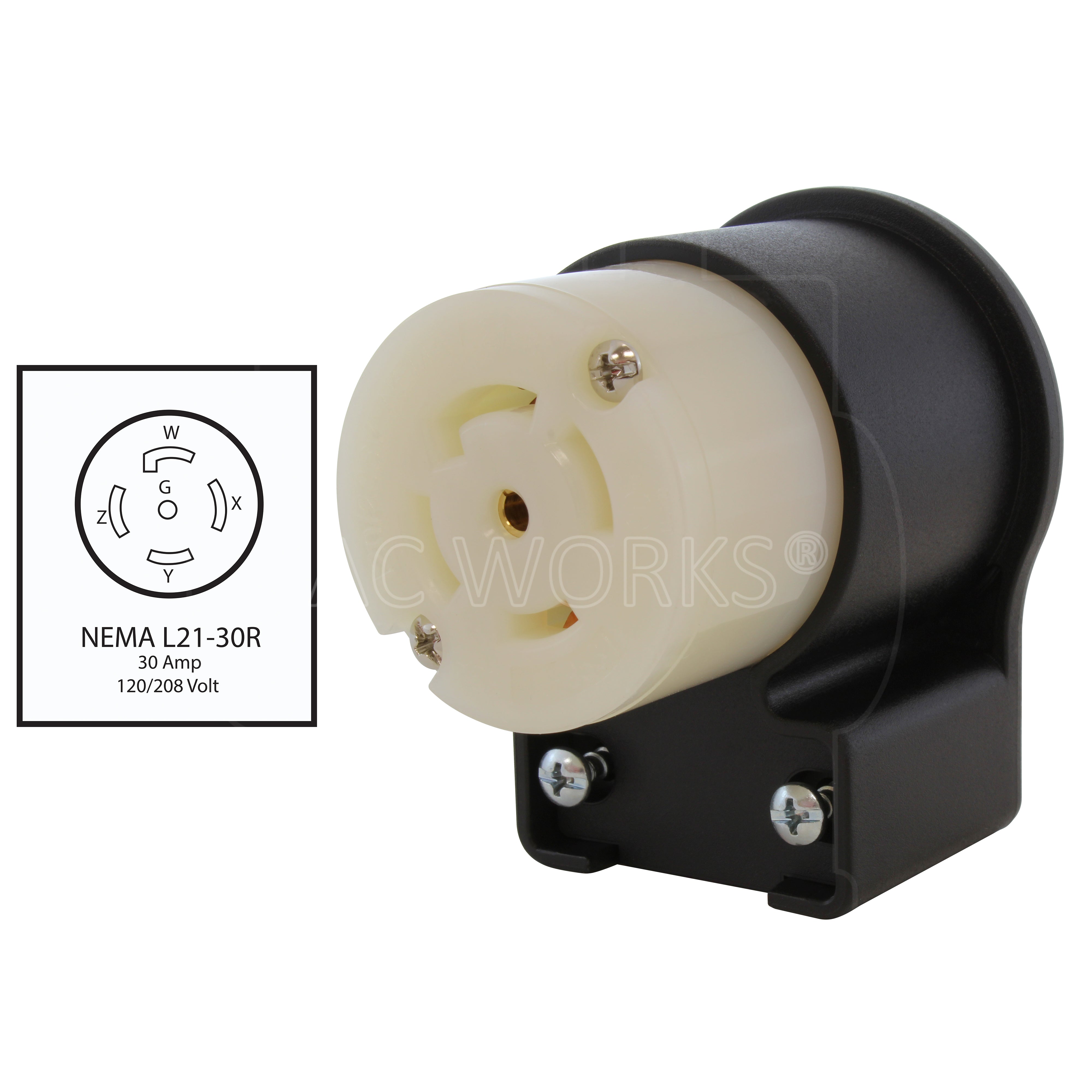 NEMA L21-30R 30A 120/208V female connector