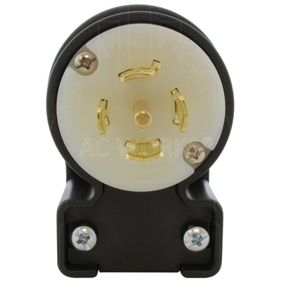 AC WORKS® [ASEL2220P] NEMA L22-20P 20A 3-Phase Y 277/480V Elbow 5-Prong Locking Male Plug with UL, C-UL Approval