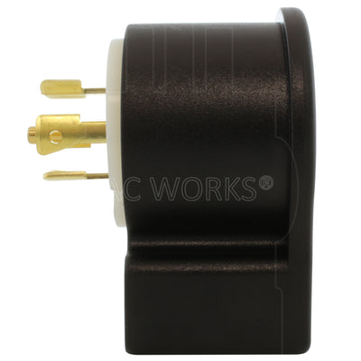 AC WORKS® [ASEL2220P] NEMA L22-20P 20A 3-Phase Y 277/480V Elbow 5-Prong Locking Male Plug with UL, C-UL Approval