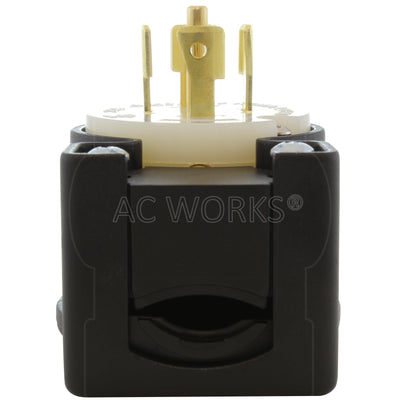 AC WORKS® [ASEL2220P] NEMA L22-20P 20A 3-Phase Y 277/480V Elbow 5-Prong Locking Male Plug with UL, C-UL Approval