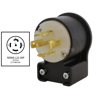 NEMA L22-30P 30A 277/480V male plug