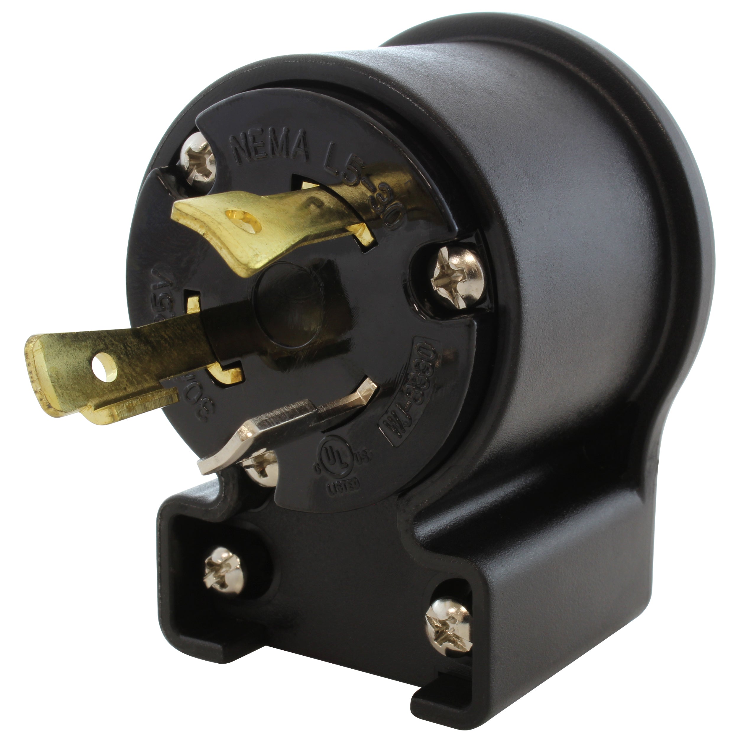NEMA L5-30P male locking elbow wiring plug