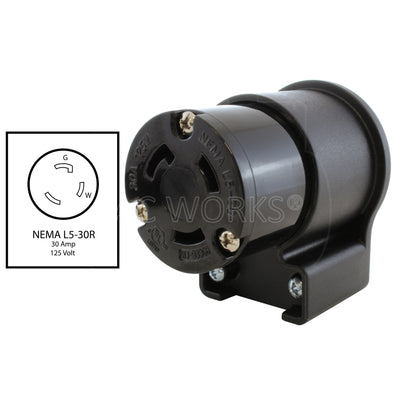 NEMA L5-30R, 30 Amp, 125 Volt, Locking Female Connector