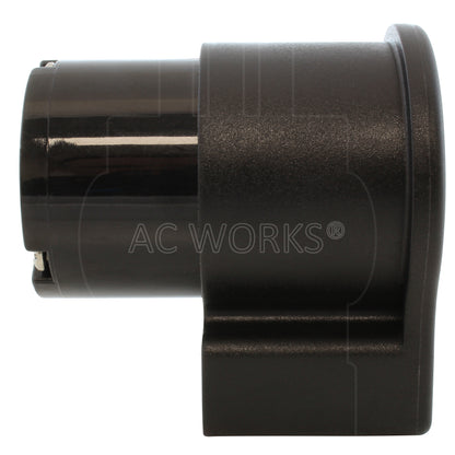 NEMA L5-30R female locking elbow wiring connector side view