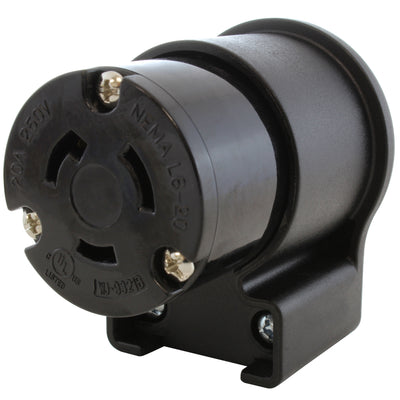 NEMA L6-20R female locking elbow wiring connector