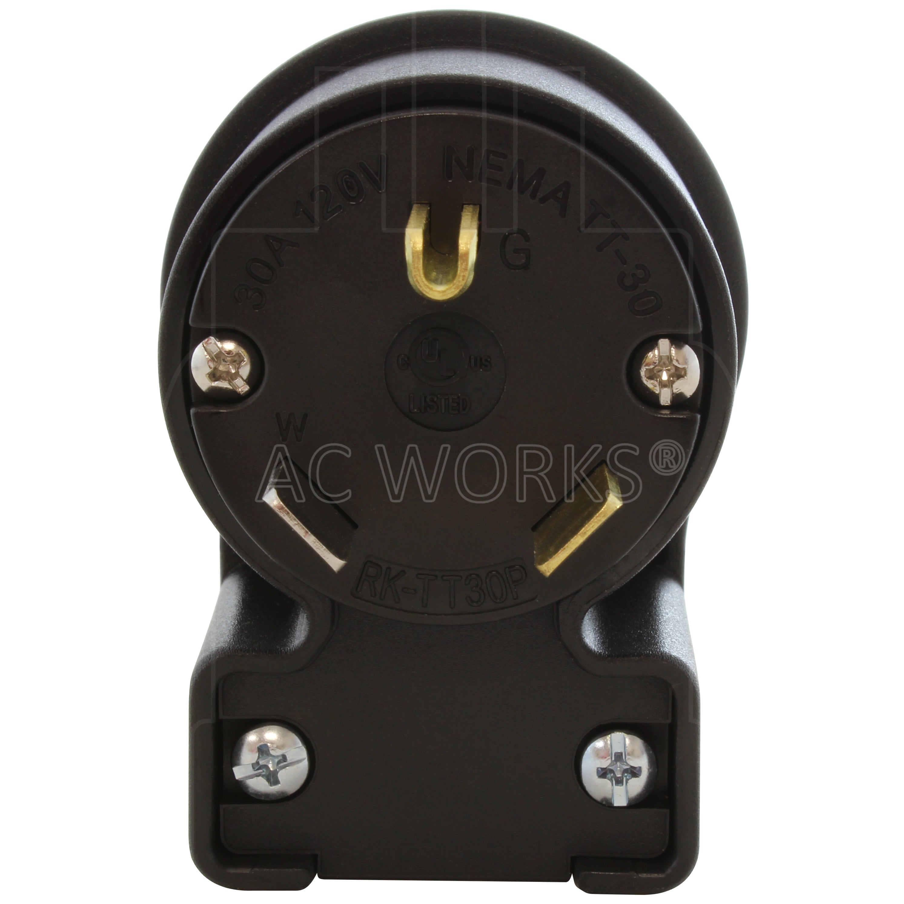 30A RV plug in right angle 