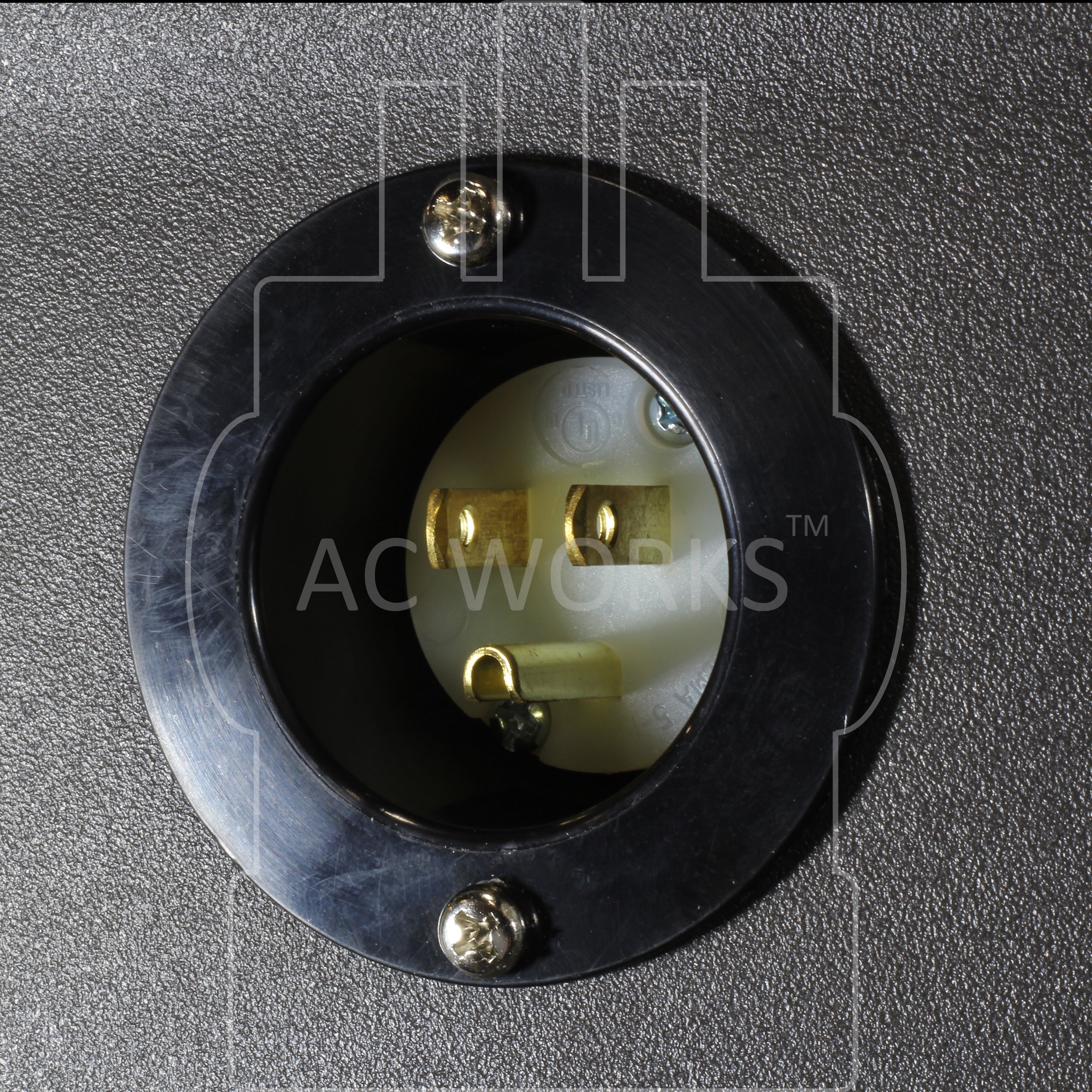 AC WORKS® Brand 15 Amp 125-Volt NEMA 5-15P Flanged Power Input