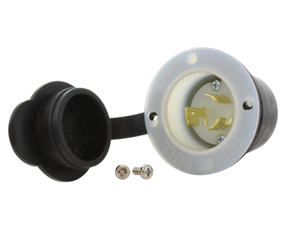 AC WORKS® [ASINL615P-WC] 15A 250V L6-15P Power Input Inlet UL and C-UL Listed with Weather Cover