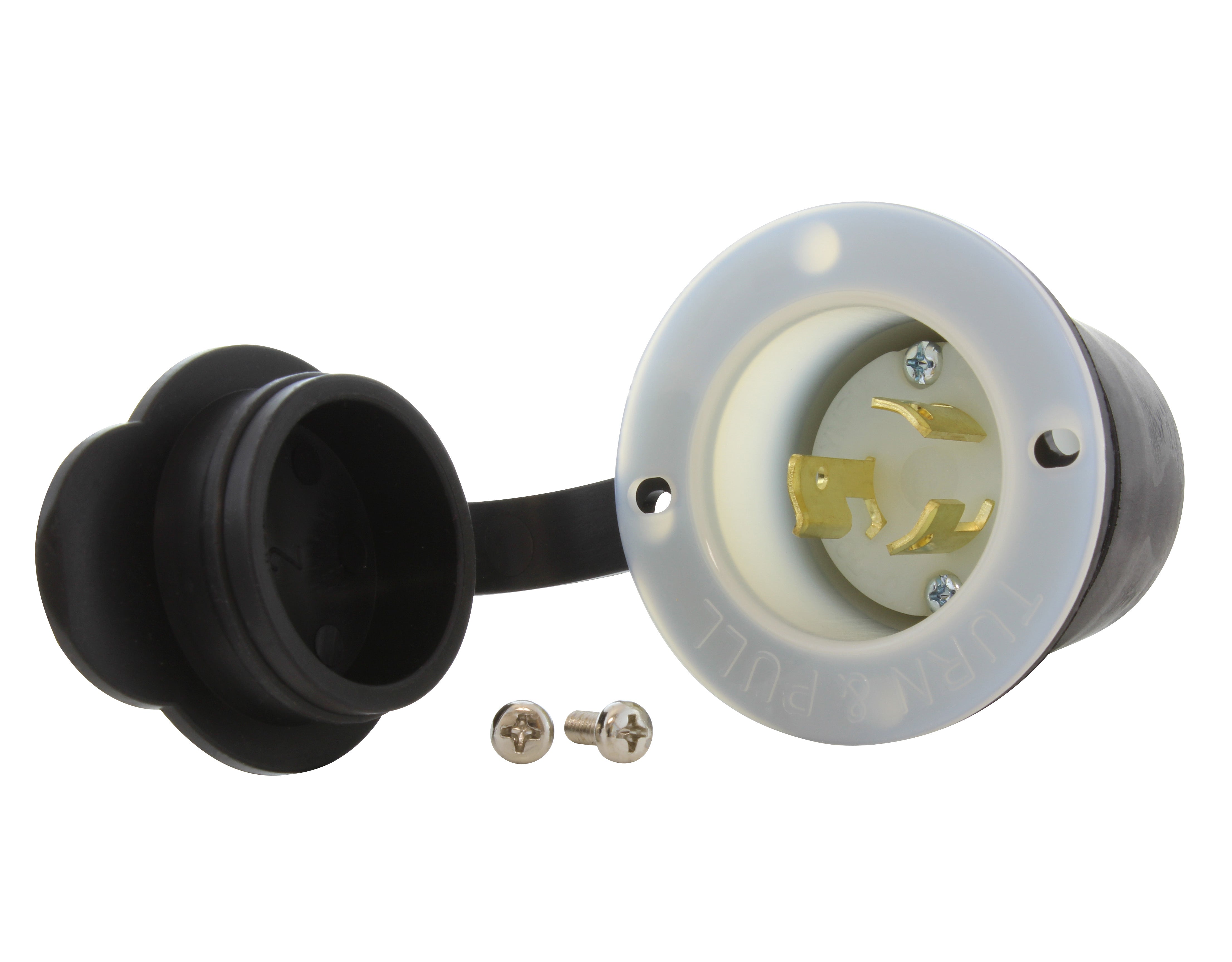 AC WORKS® [ASINL615P-WC] 15A 250V L6-15P Power Input Inlet UL and C-UL Listed with Weather Cover