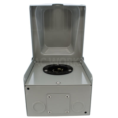 AC WORKS® [ASL1420PBX-G] 20A Locking 4-Prong L14-20 Heavy-Duty Generator Transfer Switch Inlet Box
