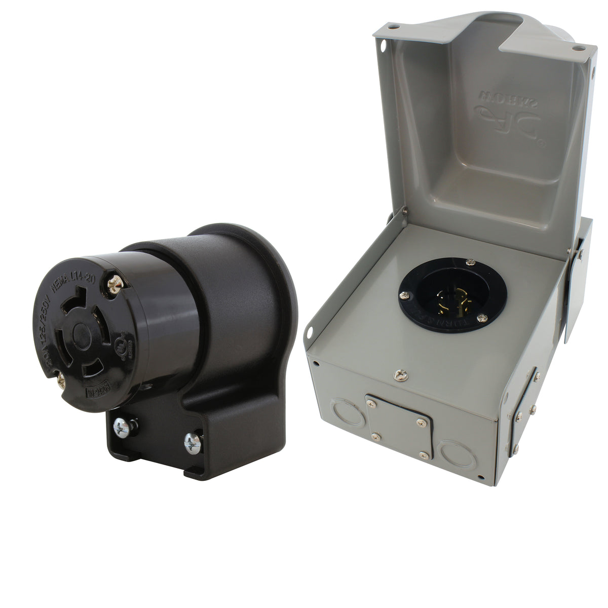 male inlet box with matching elbow female connector