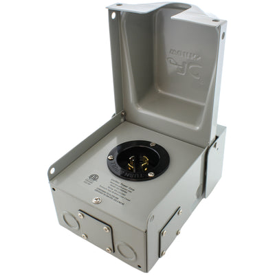 AC WORKS® [ASL1430PBX-G] 30A Locking 4-Prong L14-30 Heavy-Duty Generator Transfer Switch Inlet Box