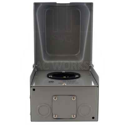 AC WORKS® [ASL1520PBX] 20A 3-Phase 250V Locking 4-Prong L15-20 Heavy-Duty Inlet Box