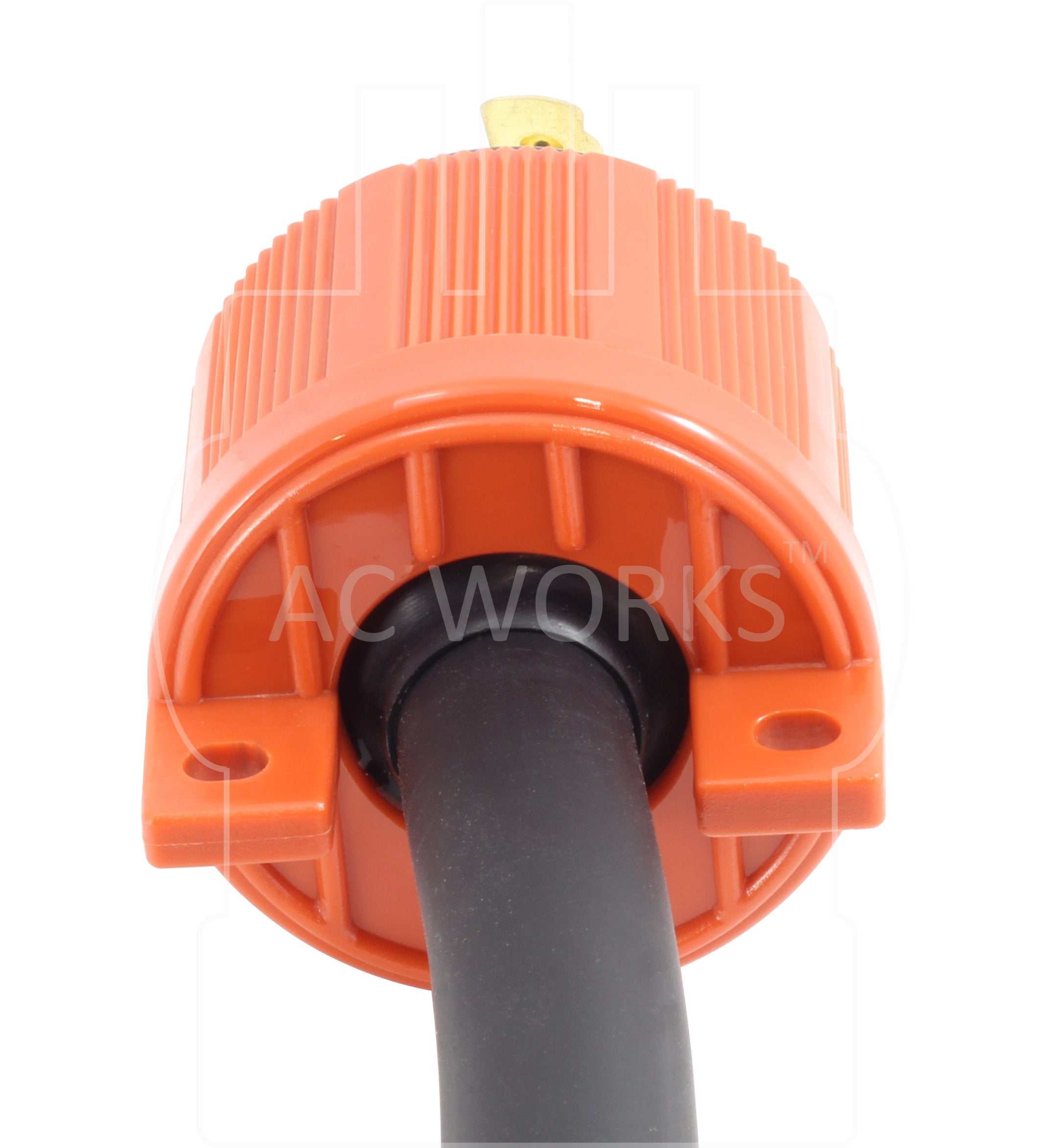 NEMA L17-30P 3-Phase 30A 600V 4-Prong Locking connector in Black with NEMA L17-30P 3-Phase 30A 600V 4-Prong Locking connector in Black with