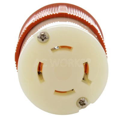 AC WORKS® [ASL1730R] NEMA L17-30R 3-Phase 30A 600V 4-Prong Locking connector with UL, C-UL Approval