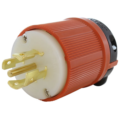 Orange NEMA L22-20P 20 Amp 3-Phase Y 277/480 Volt Locking Male Plug