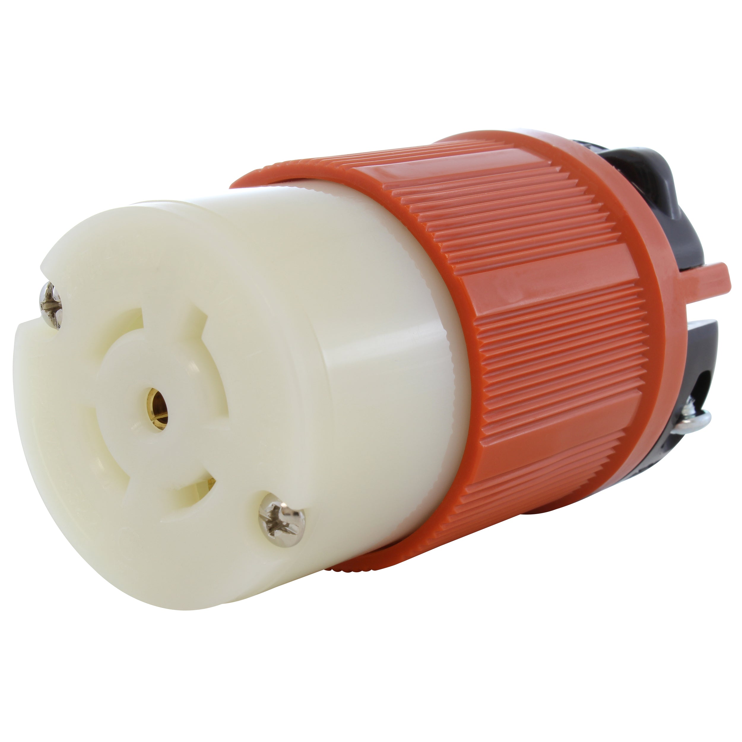 Orange cased NEMA L22-20R 20 Amp 3-Phase Y 277/480 Volt Locking Female Connector