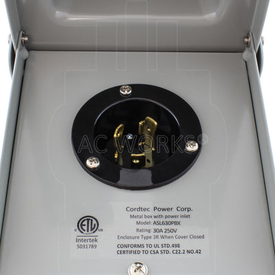 locking male inlet box