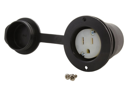 AC WORKS® [ASOU515R-WC-NO LOGO] 15A 125V Household Flanged Outlet with Covers cULus Certified
