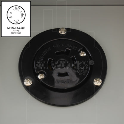 NEMA L14-20R, 20A, 125/250V 4-prong locking outlet