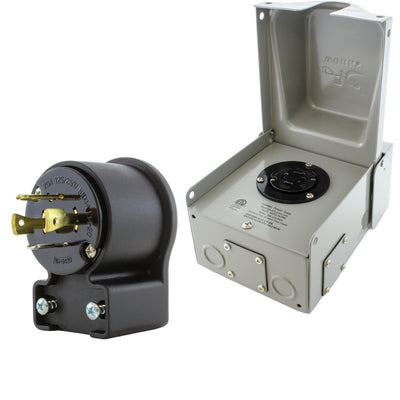 outlet box with matching elbow plug