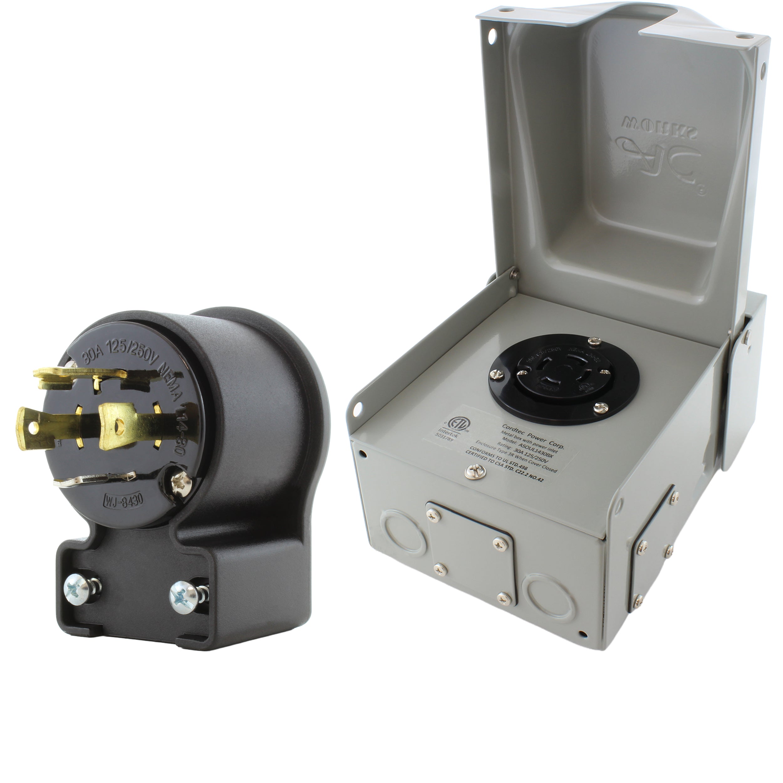 Outlet Box with matching elbow plug