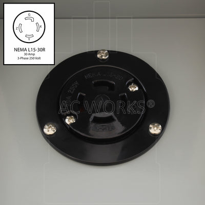 AC WORKS® [ASOUL1530BX] L15-30 30A 3-Phase 250V 4-Prong Locking Heavy-Duty Outlet Box