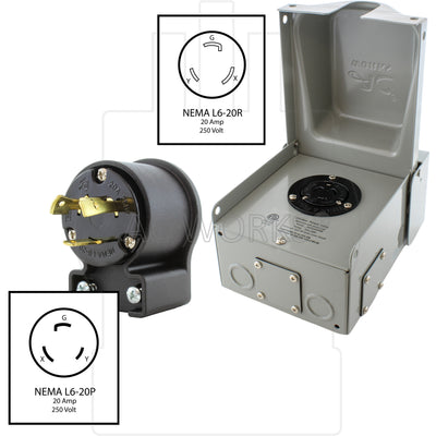 Outlet Box with matching elbow plug with nema