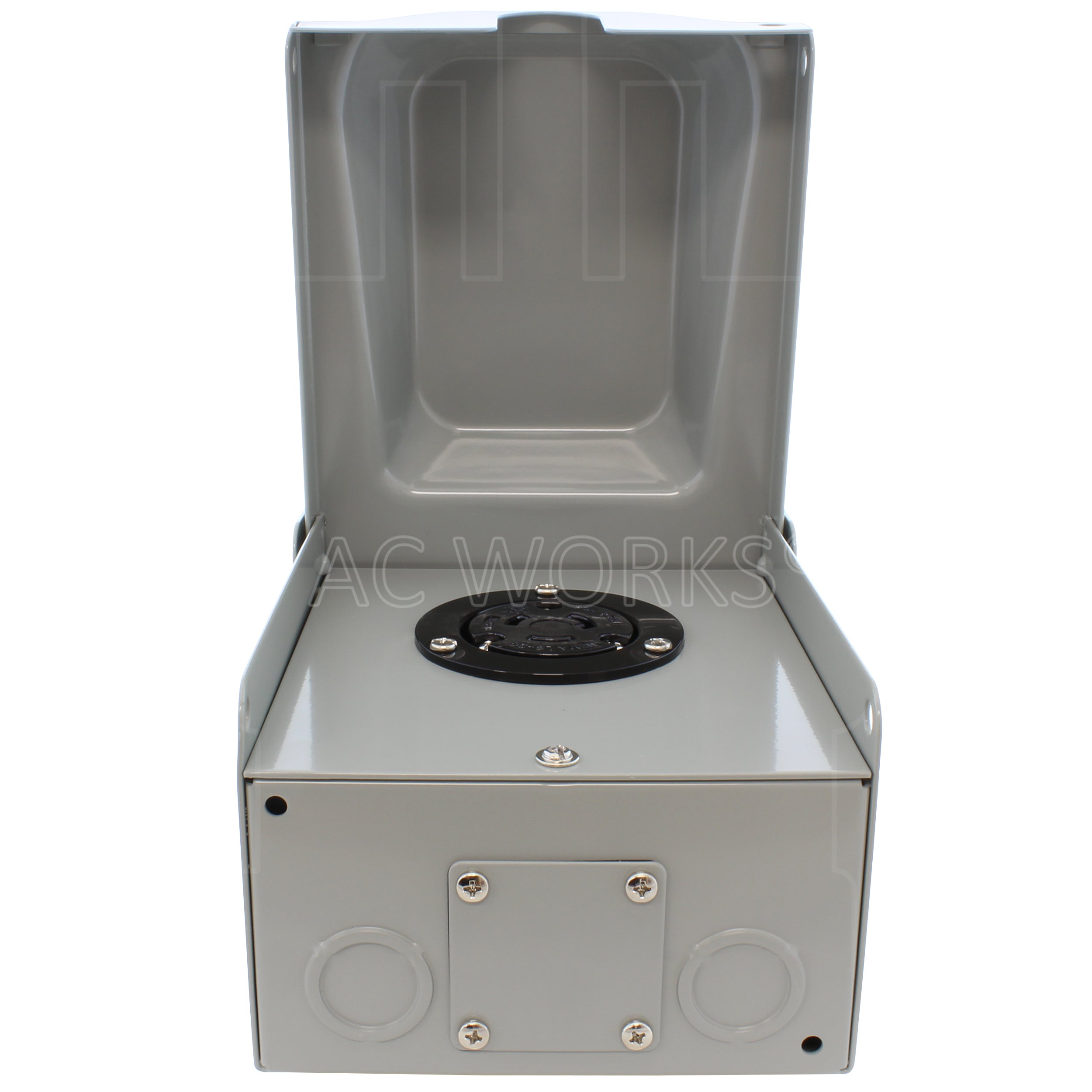 L6-20 outlet box with multiple access ports