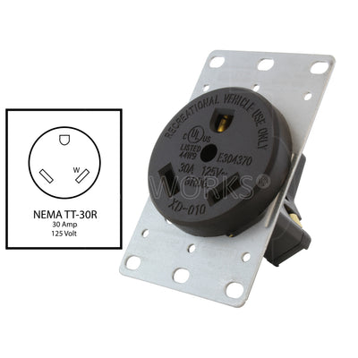 AC WORKS® [ASOUTT30R] 30A 125V TT-30R Outlet cULus Listed