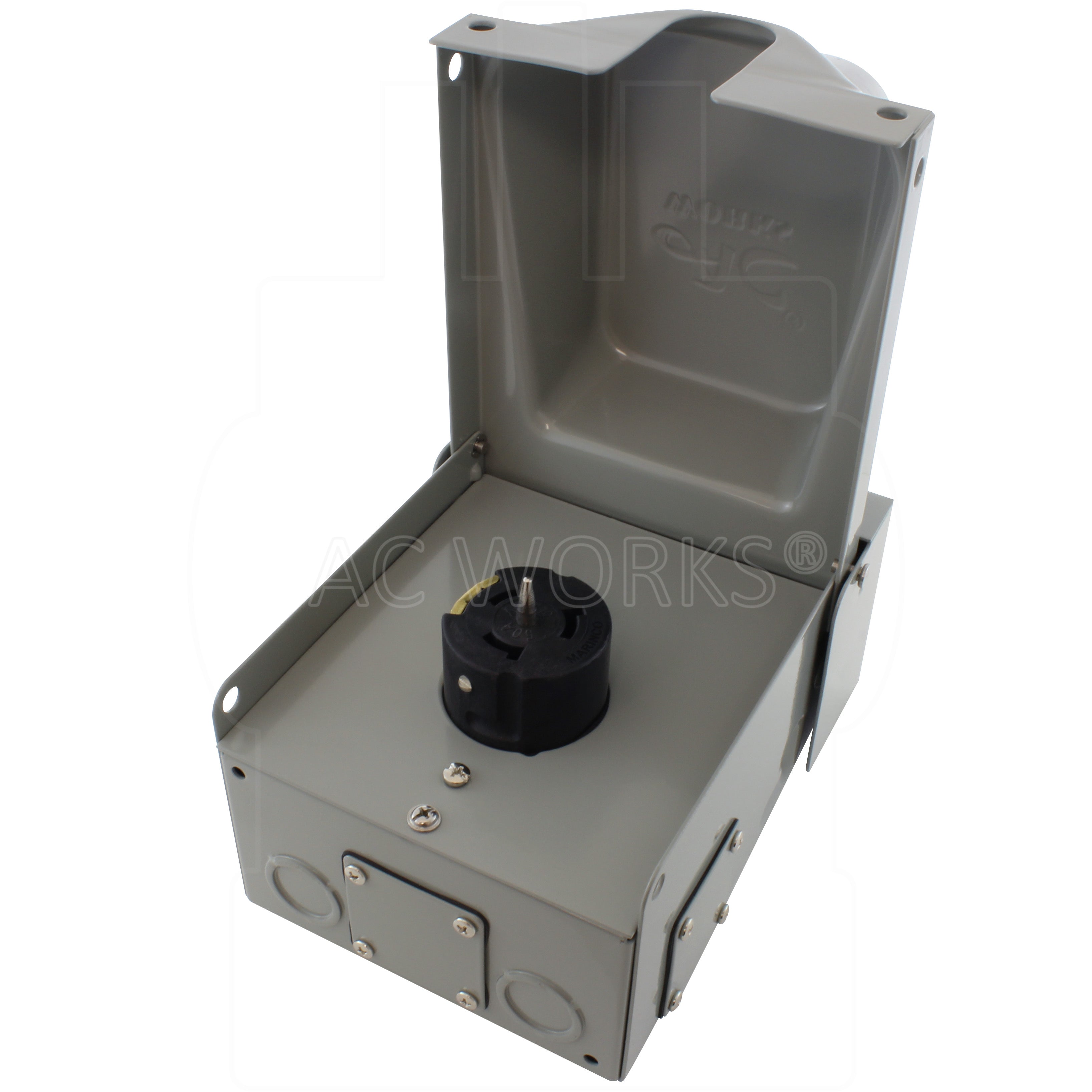 AC WORKS® [CS6369BX] CS6369 50A 125/250V 4-Prong Locking Heavy-Duty Outlet Box