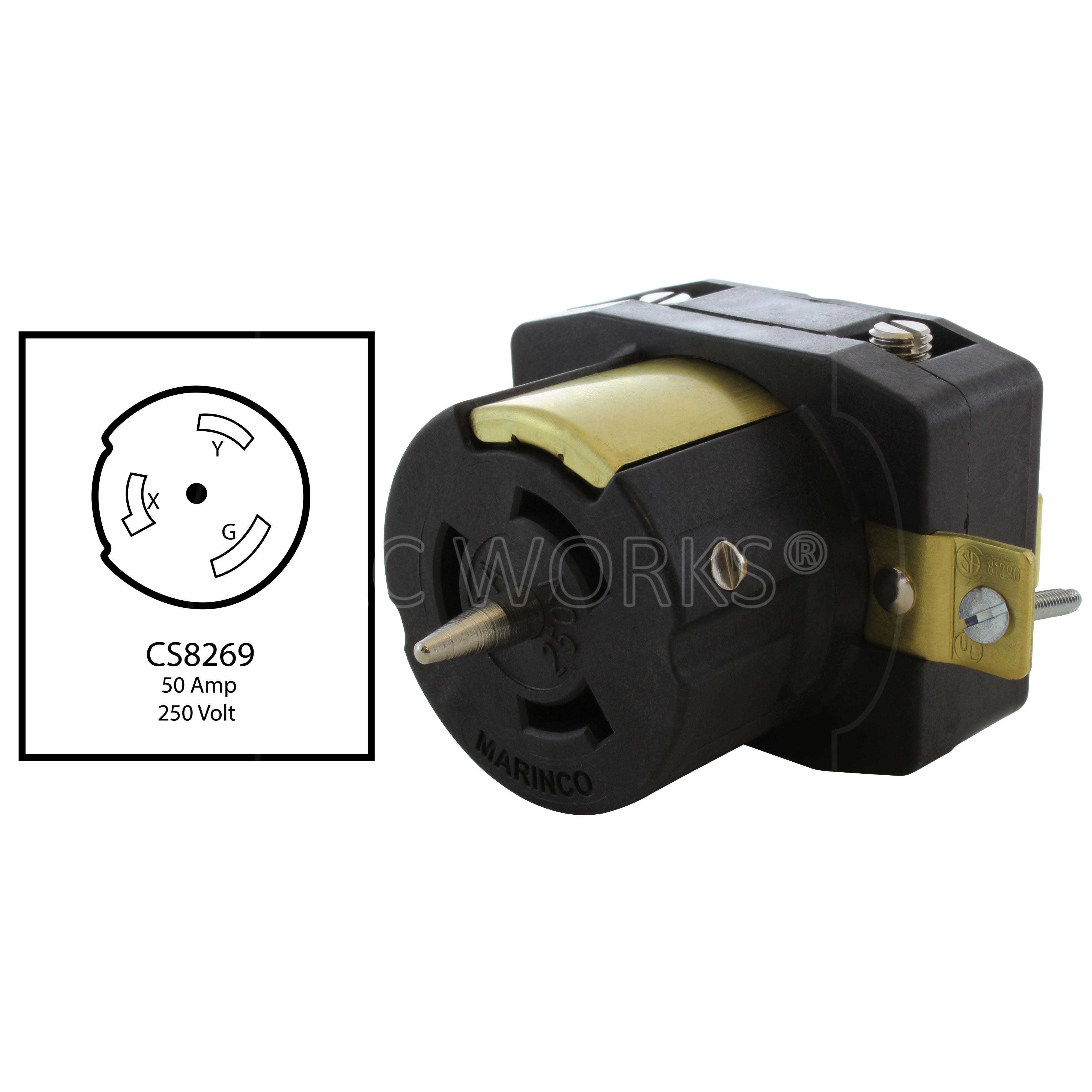 CS8269 50A 250V receptacle